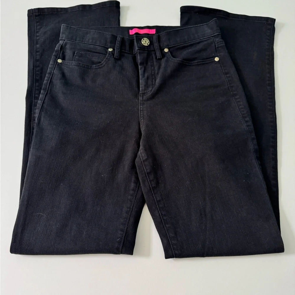 Lilly Pulitzer South Ocean High Rise Jeans in Black Oynx - Picture 1 of 9